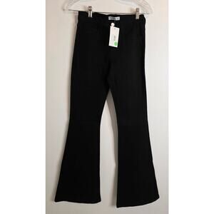 0-2 Denim Black Jeans Women Size 26 Waist Flare Bell Bottom NWT 33" Inseam
